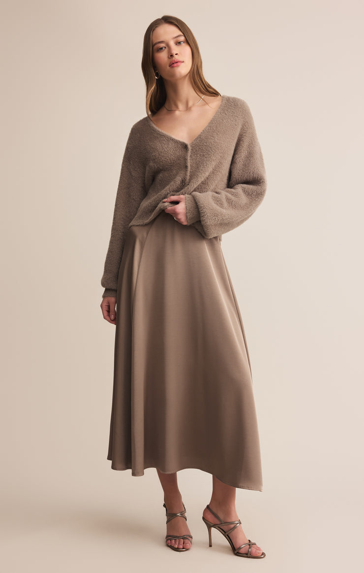 Skirts Northpointe Satin Midi Skirt Moonlight