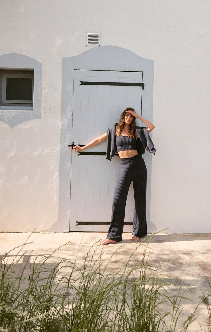 Pants Dawn Smocked Rib Pant Black Sand