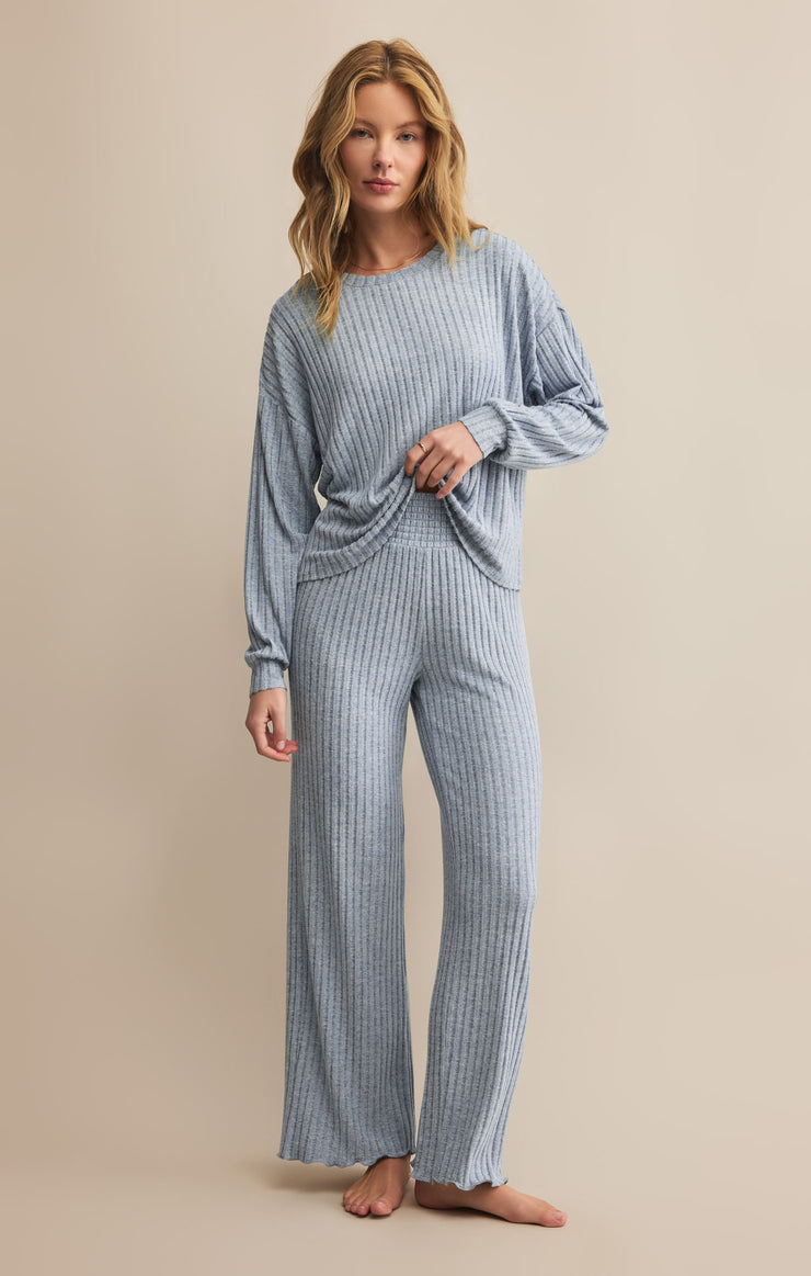 Pants Dawn Smocked Rib Pant Light Denim