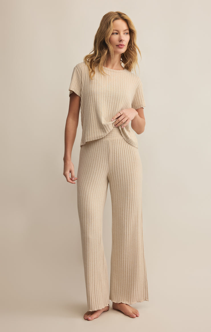 Pants Dawn Smocked Rib Pant Light Oatmeal Heather