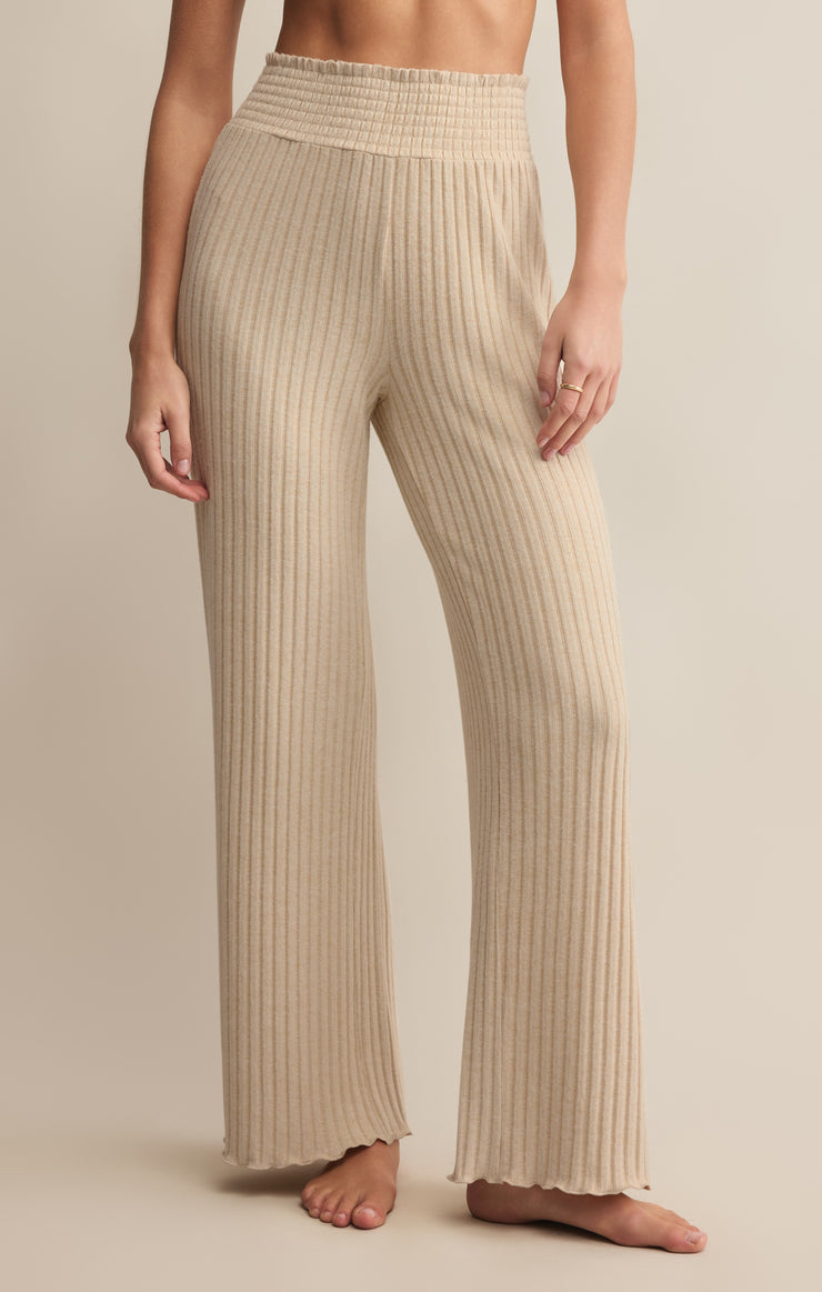 Pants Dawn Smocked Rib Pant Light Oatmeal Heather