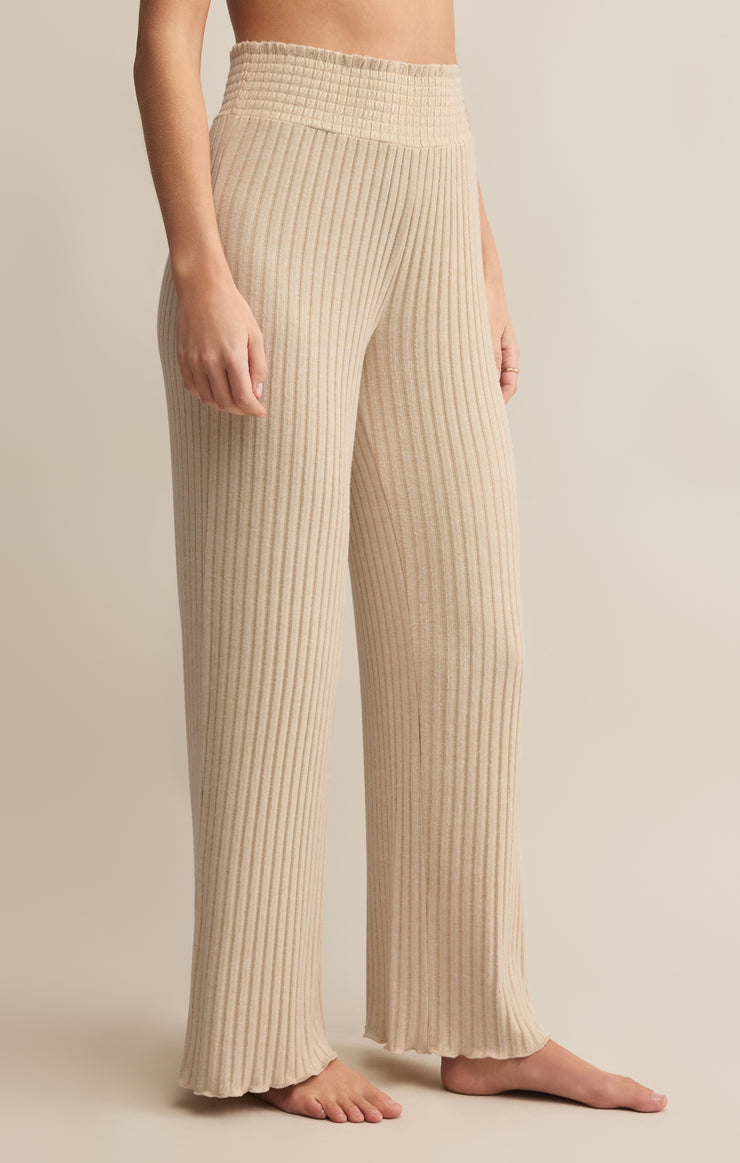 Pants Dawn Smocked Rib Pant Light Oatmeal Heather
