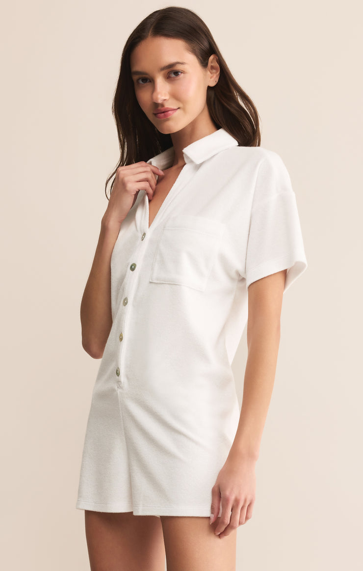 Shorts Azur Loop Terry Romper White