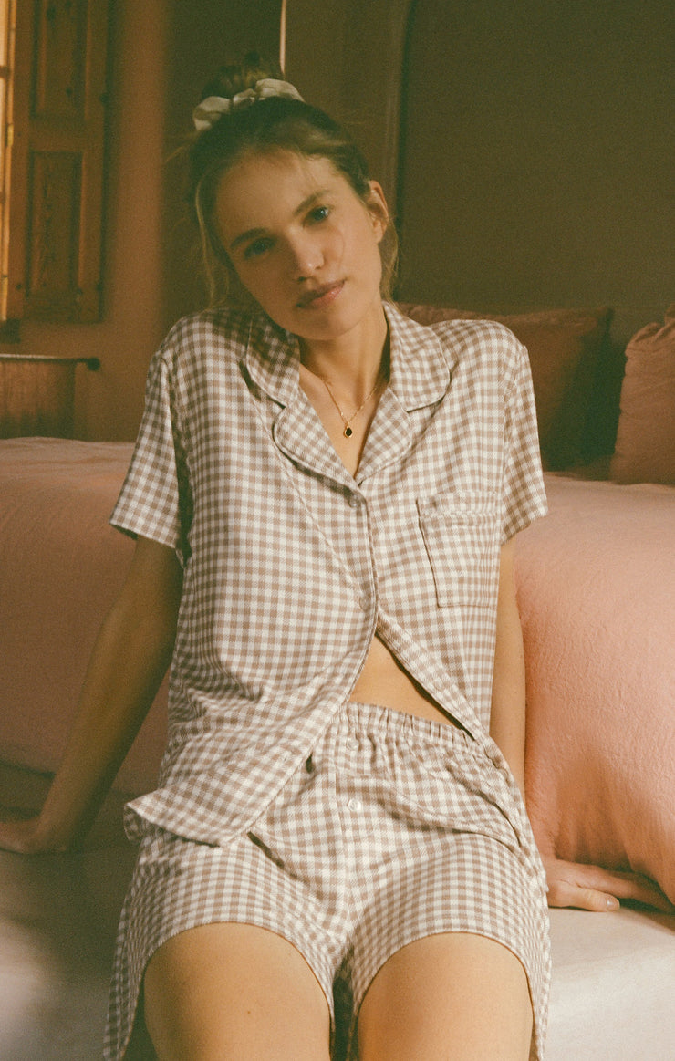 Shorts Maddie Gingham Short Iced Coffee