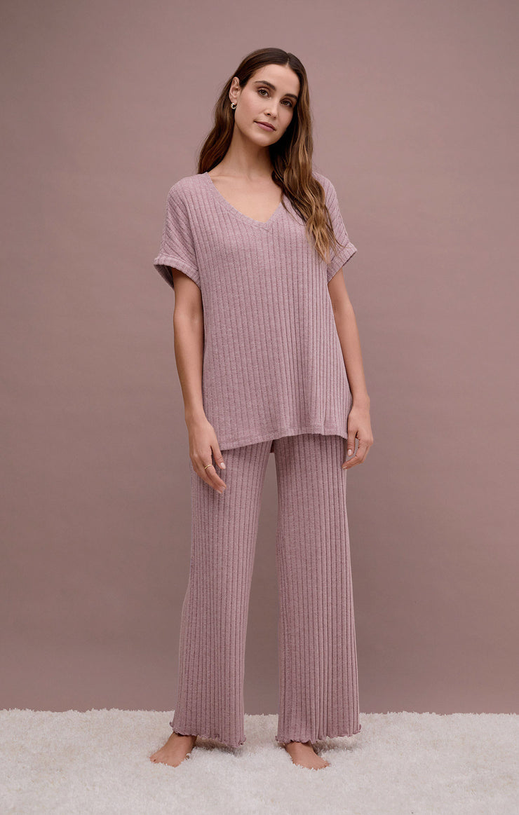 Tops Take It Easy Rib Tunic Violet Heather