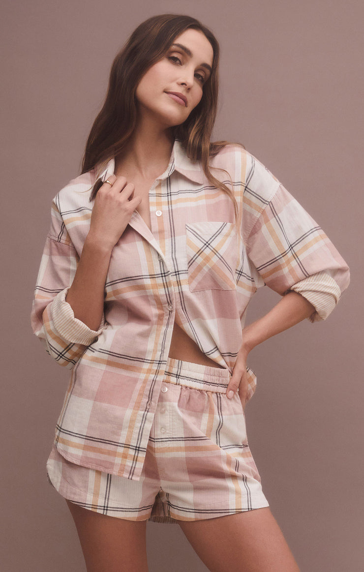 Tops Out West Plaid Shirt Natural