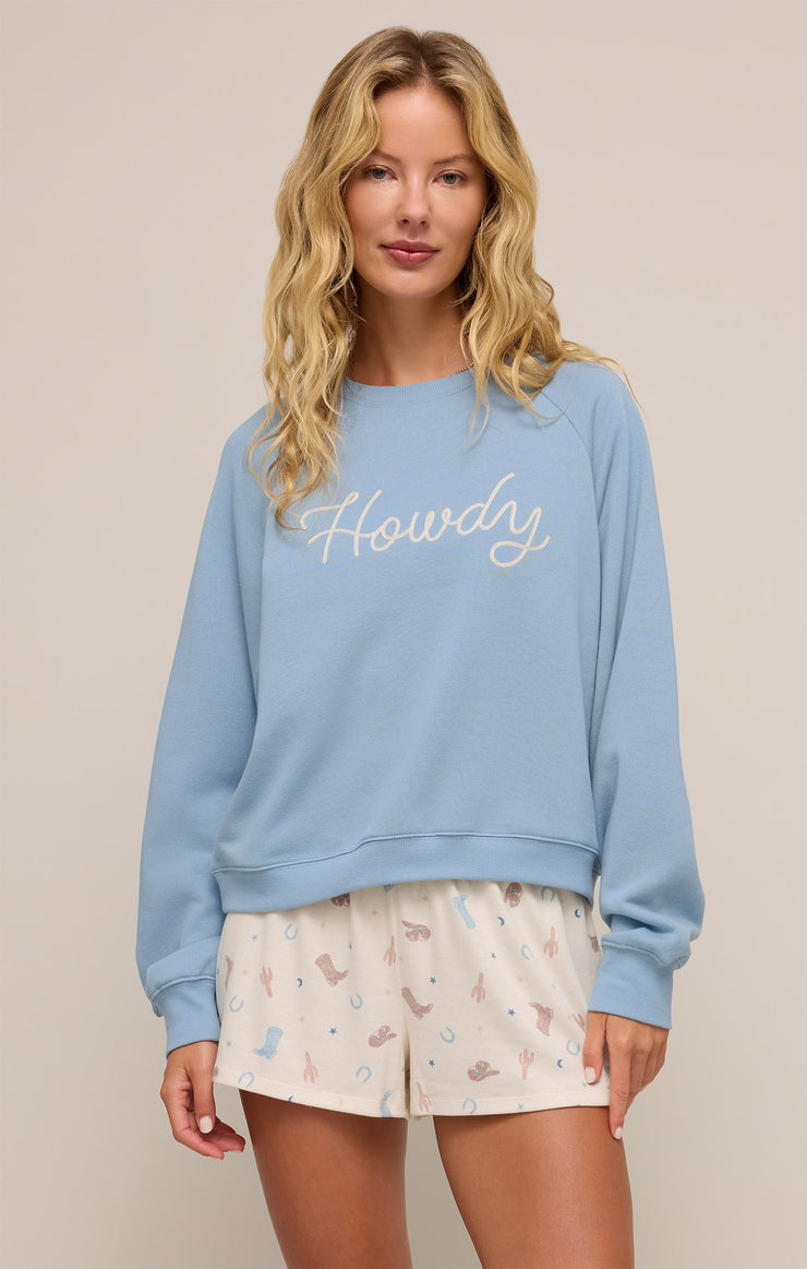 Tops Howdy Fleece Sweatshirt Coastal Blue