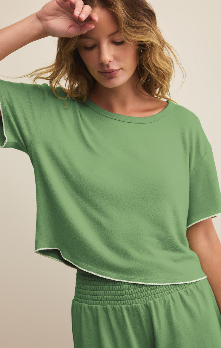 Tops Seas The Day Stitch Top Lawn