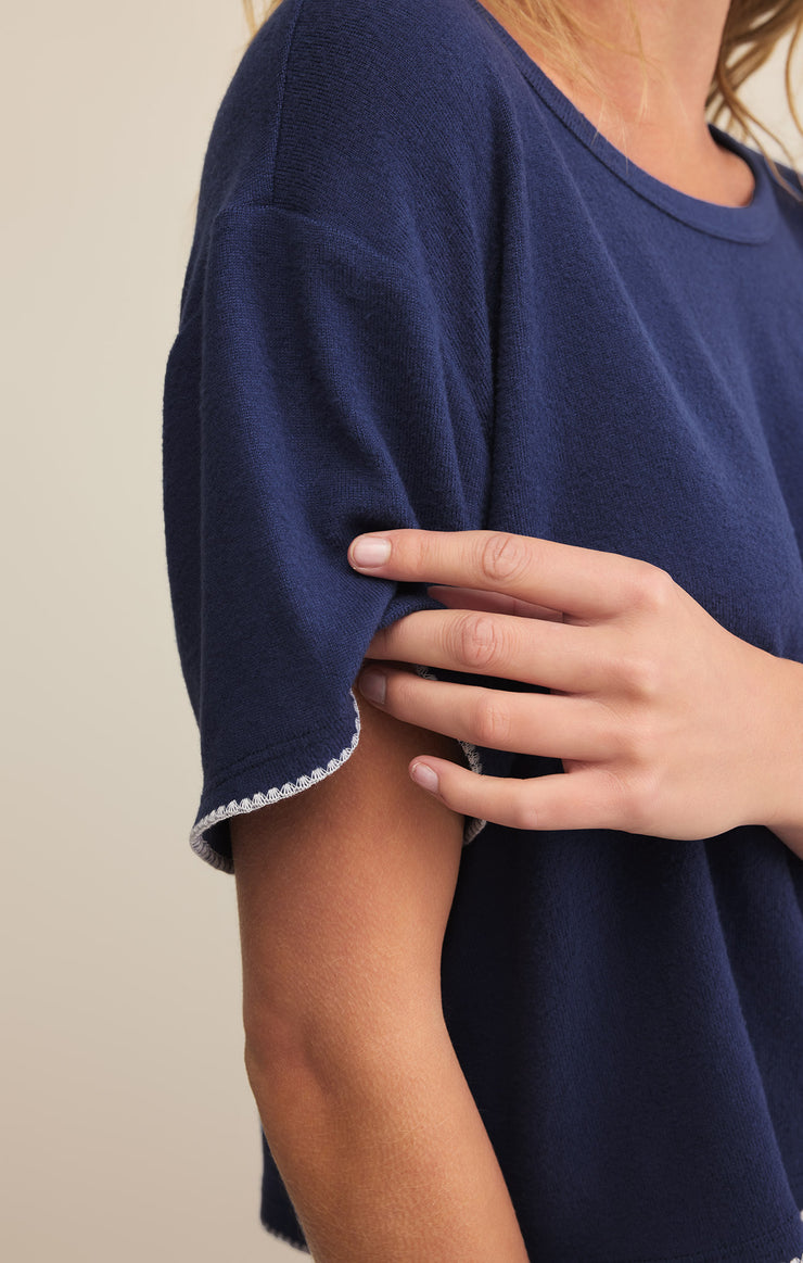 Tops Seas The Day Stitch Top Yacht Blue