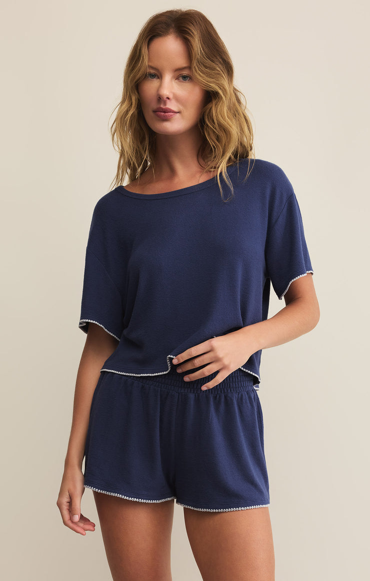 Tops Seas The Day Stitch Top Yacht Blue