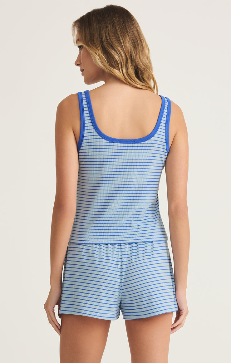 Tops High Tide Striped Rib Tank Salt Water