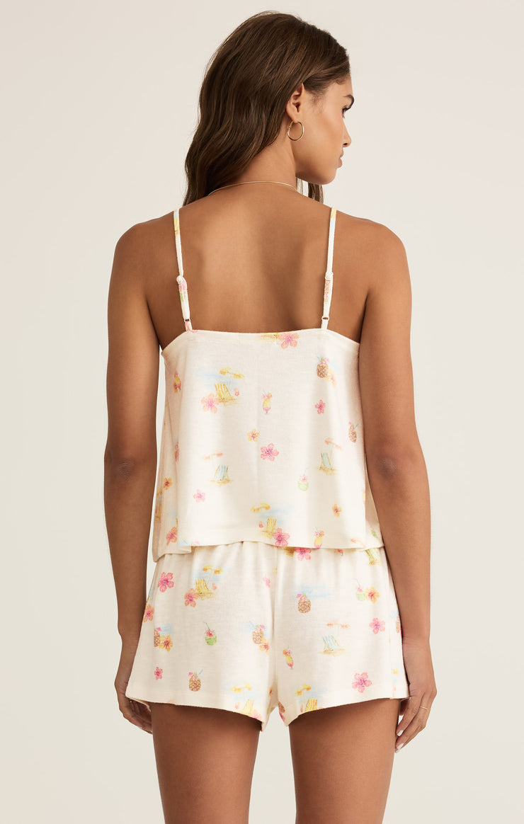 Tops Vacation Time Cami White Shell