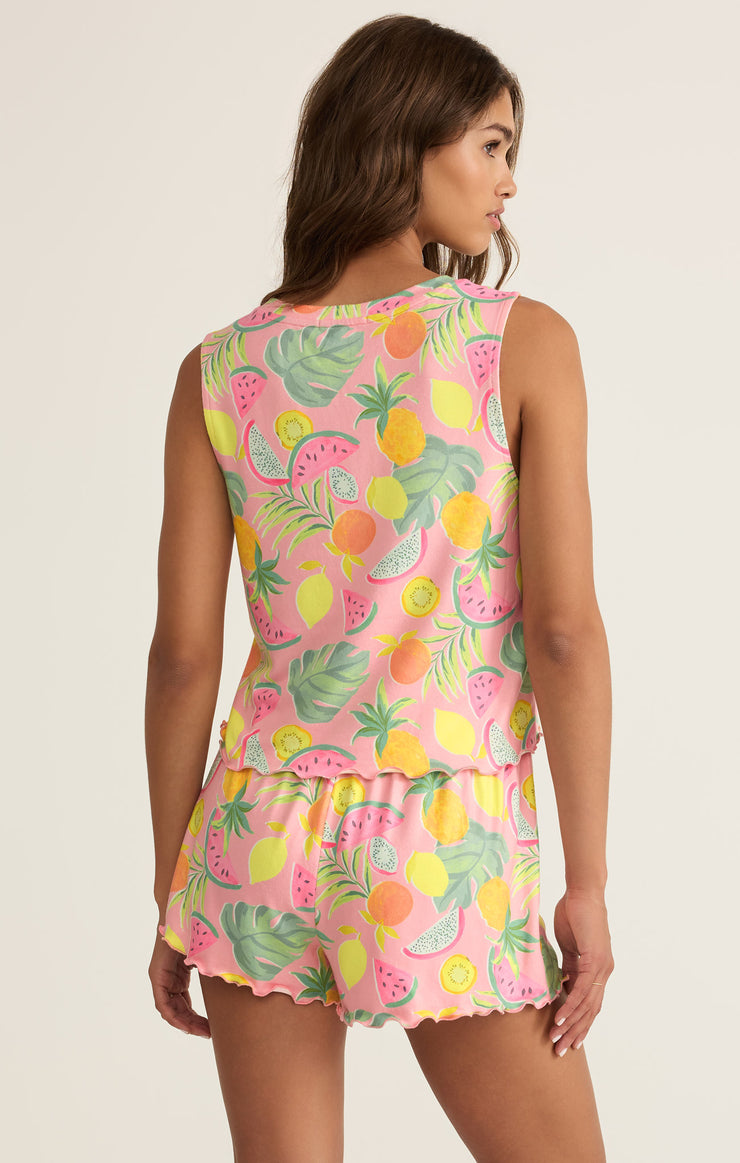 Tops Sloane Silky Jersey Fruit Tank Pink Peony