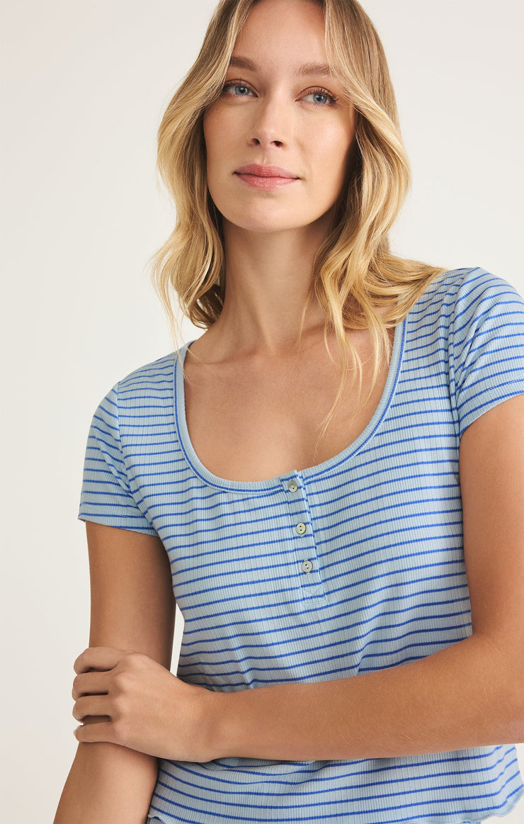 Tops Sail Away Striped Rib Top Sail Away Striped Rib Top