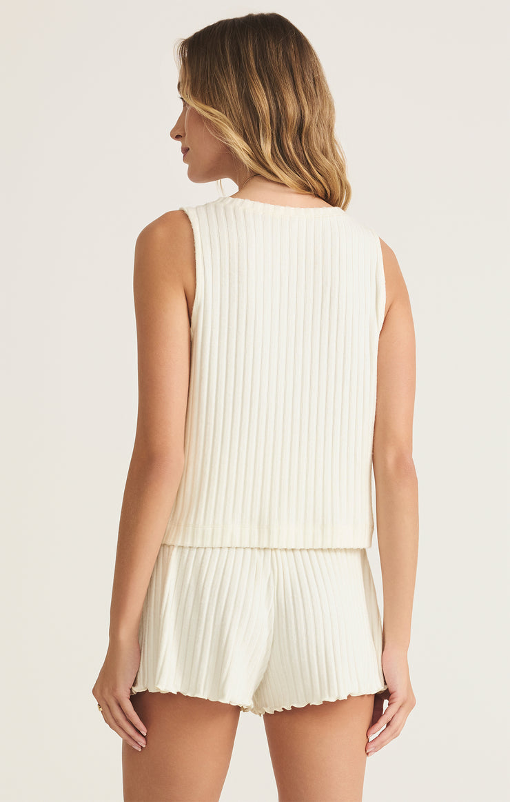 Tops Sloane V-Neck Silky Rib Tank Bone