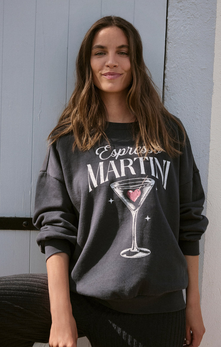 Tops Oversized Espresso Martini Sweatshirt Black Sand