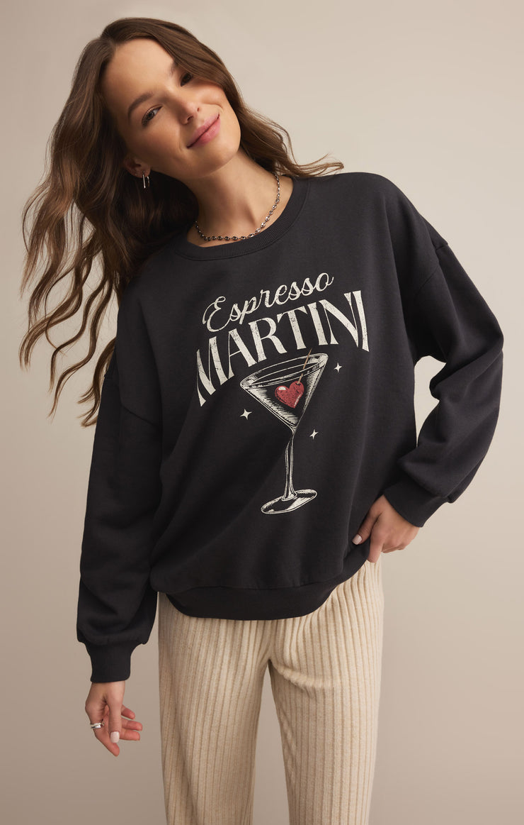 Tops Oversized Espresso Martini Sweatshirt Oversized Espresso Martini Sweatshirt