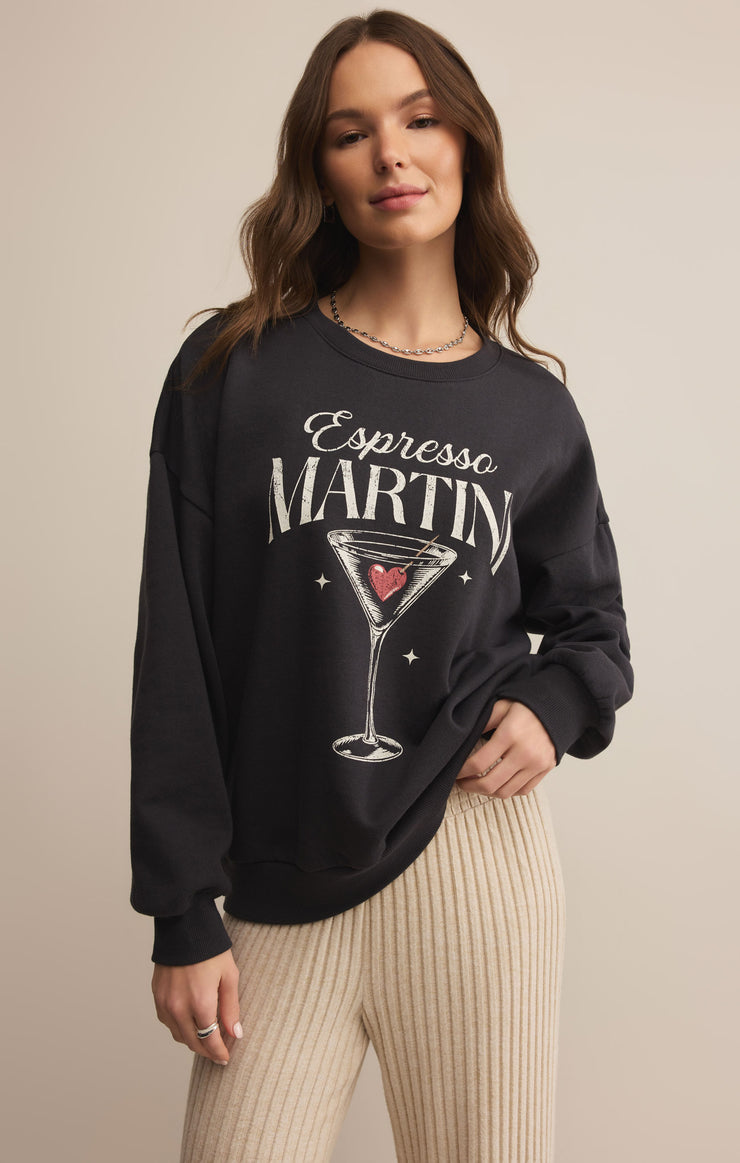 Tops Oversized Espresso Martini Sweatshirt Oversized Espresso Martini Sweatshirt