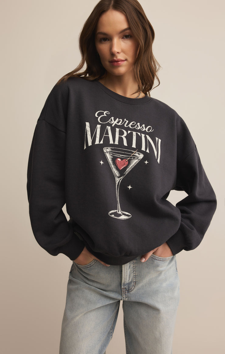 Tops Oversized Espresso Martini Sweatshirt Oversized Espresso Martini Sweatshirt