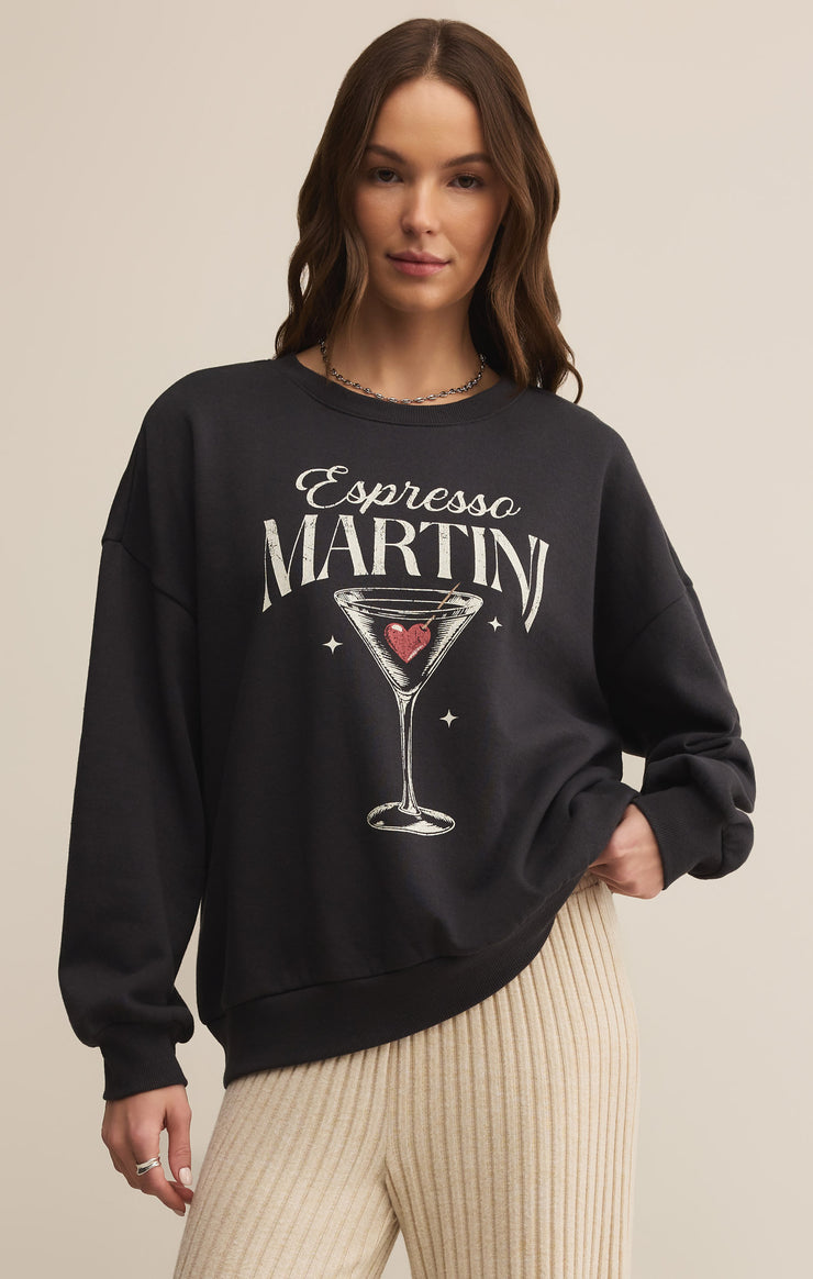 Tops Oversized Espresso Martini Sweatshirt Black Sand
