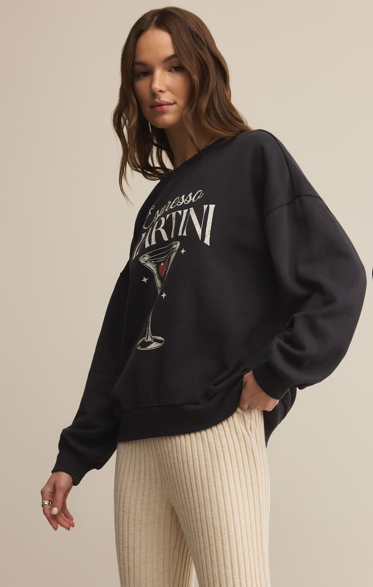 Tops Oversized Espresso Martini Sweatshirt Black Sand