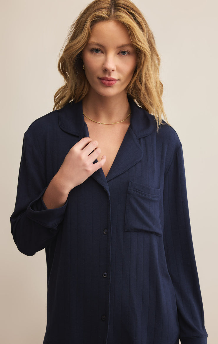 Tops Classique Rib Long Sleeve Top Eclipse