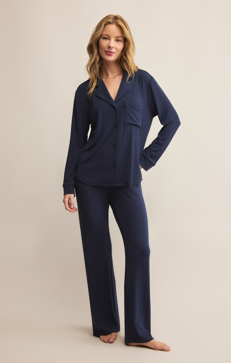 Tops Classique Rib Long Sleeve Top Eclipse