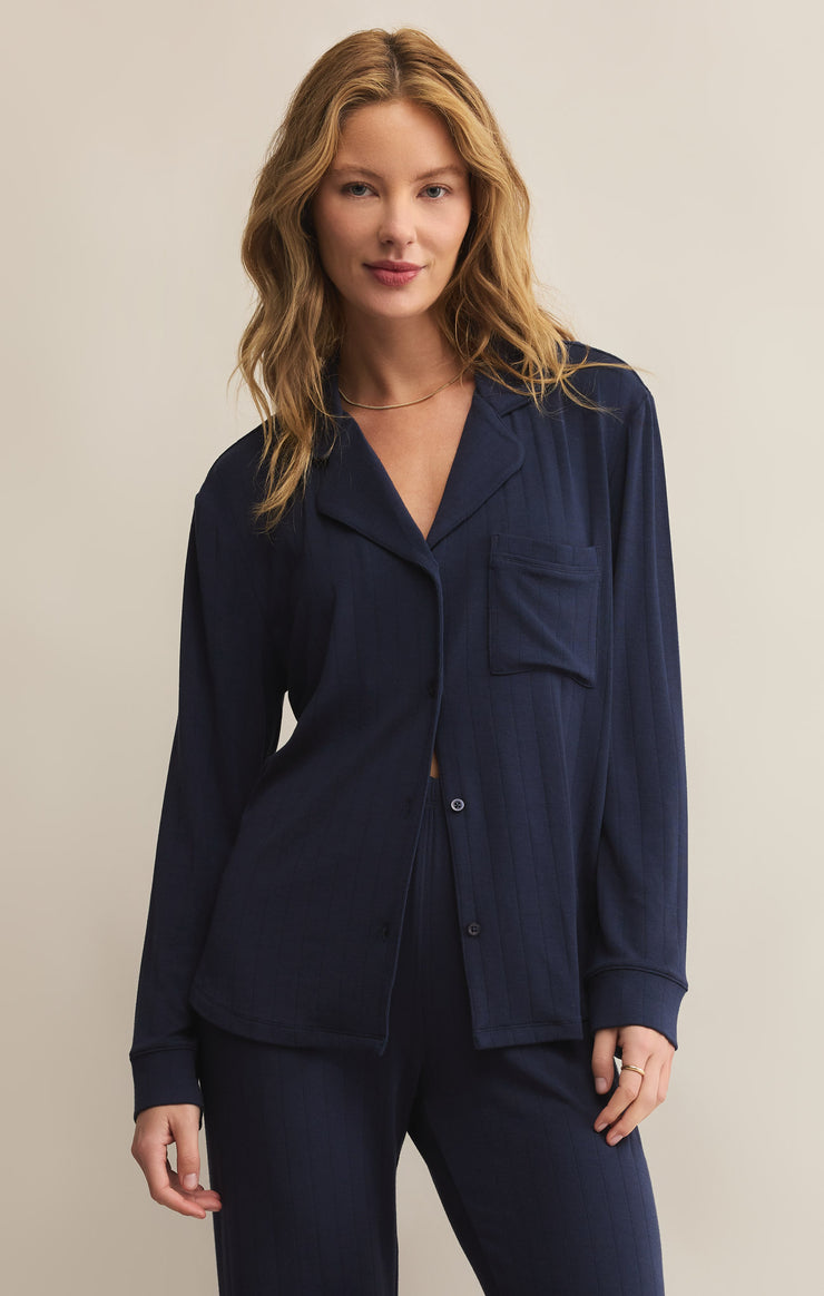 Tops Classique Rib Long Sleeve Top Eclipse
