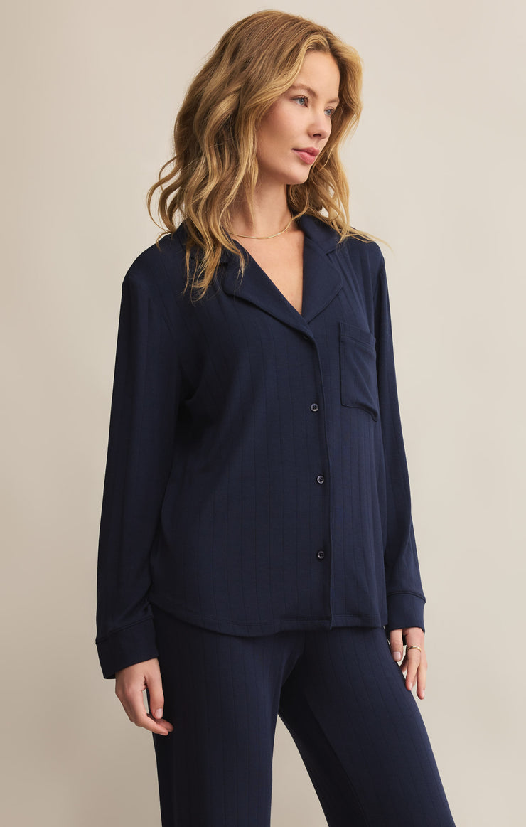 Tops Classique Rib Long Sleeve Top Eclipse