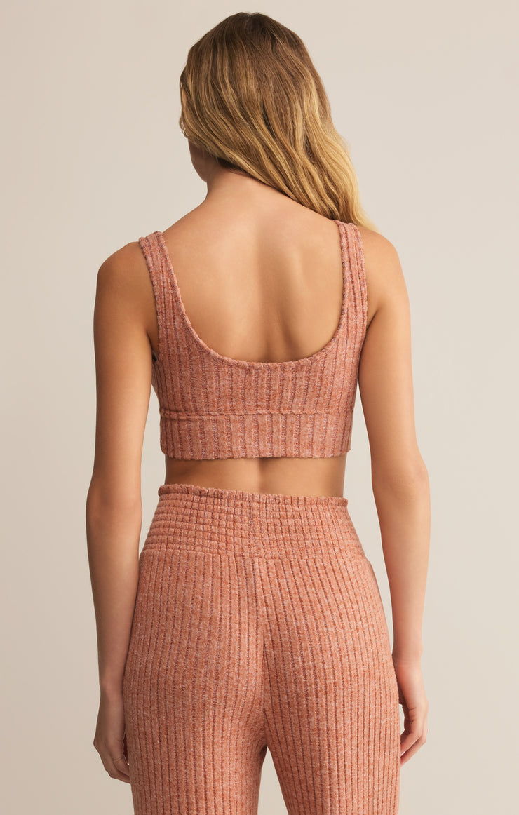 Tops Zoe Silky Rib Tank Bra Pumpkin Spice
