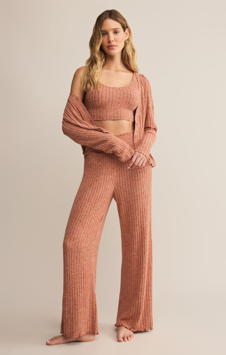 Tops Zoe Silky Rib Tank Bra Pumpkin Spice