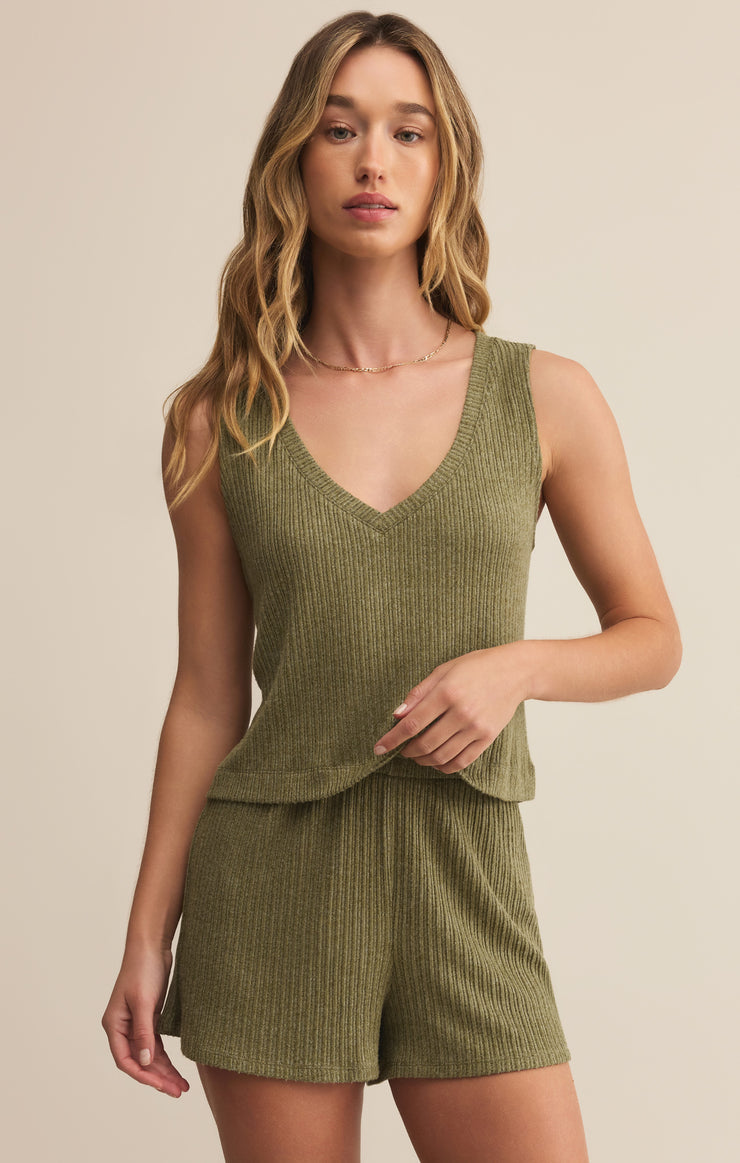 Tops Sloane V-Neck Rib Tank Fern