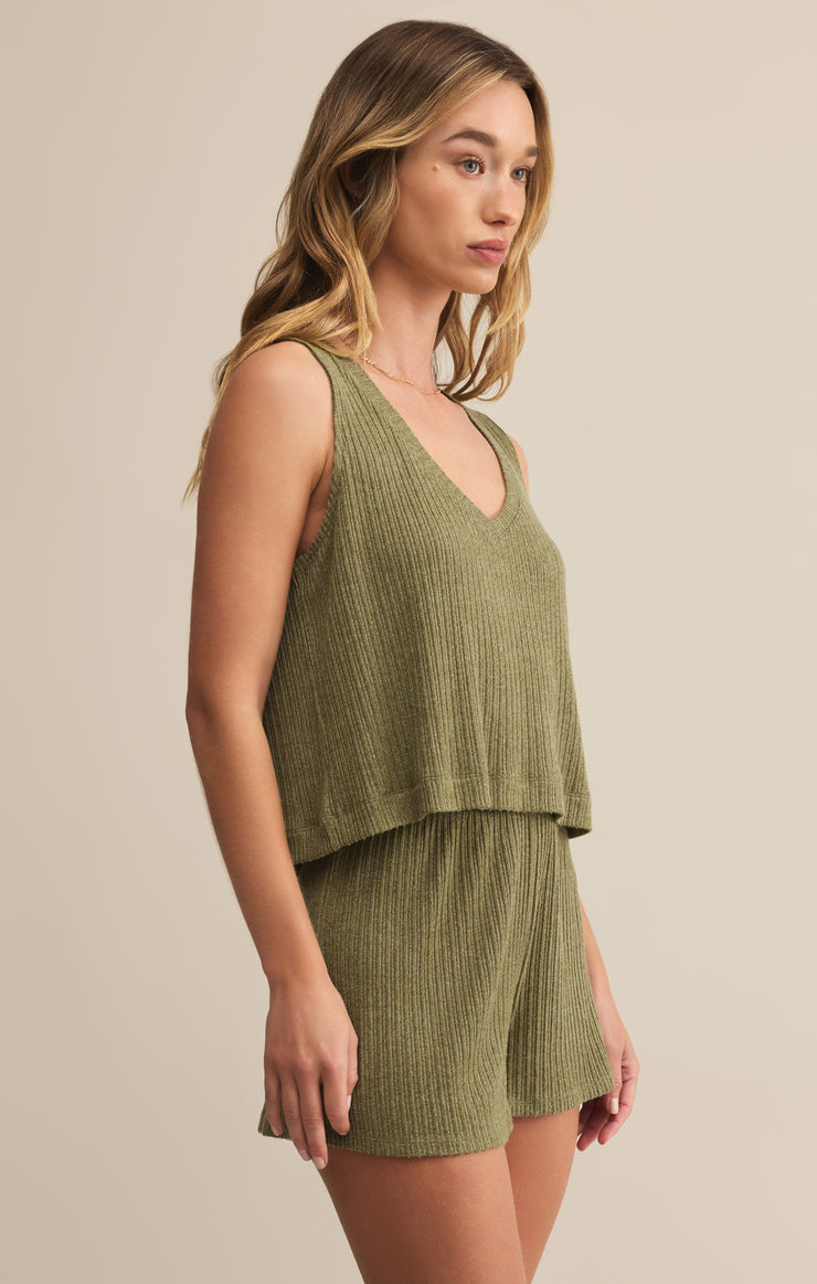 Tops Sloane V-Neck Rib Tank Fern