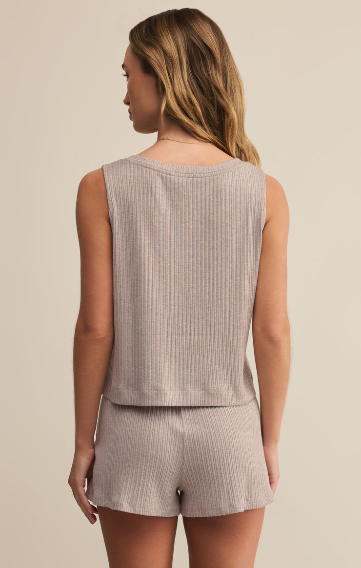 Tops Sloane V-Neck Rib Tank Slate Grey
