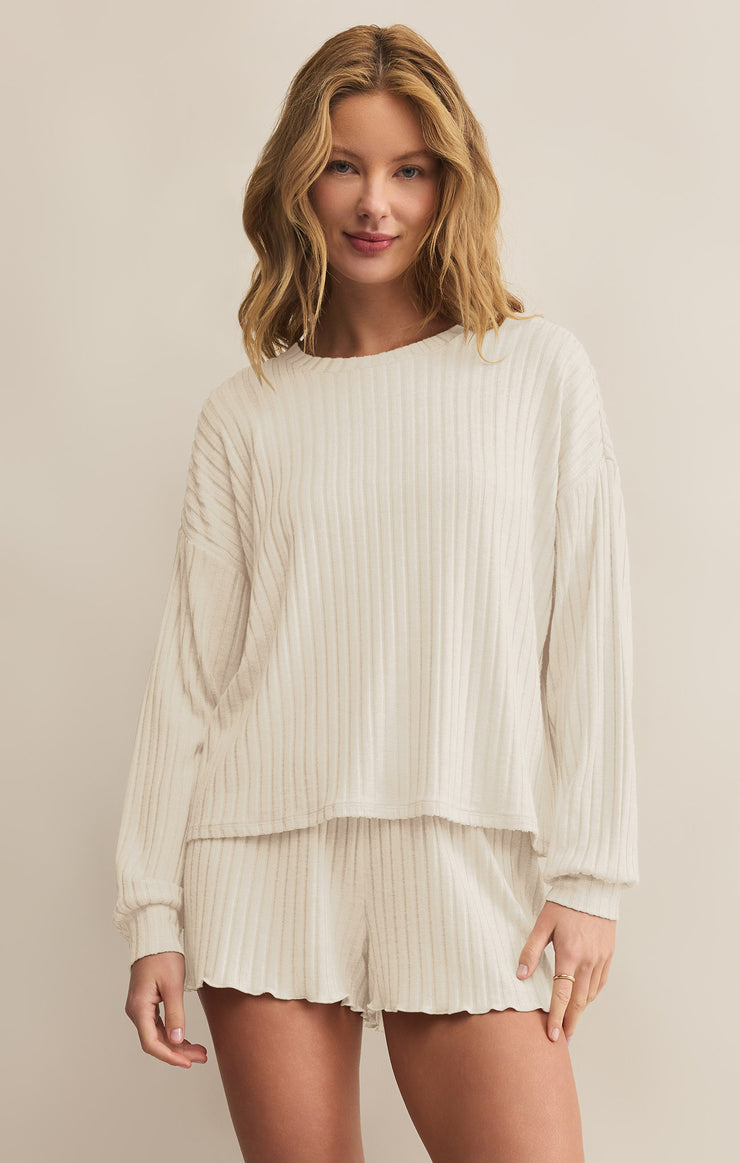 Tops Daydream Rib Long Sleeve Top Bone