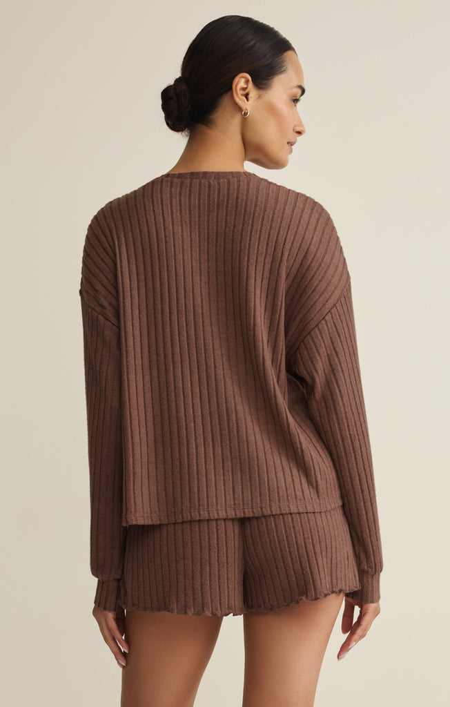 【新品未開封 在庫ラスト】RIB KNIT LOUNGE SET / BROWN Daydream Silky Rib Long Sleeve Top – Z SUPPLY