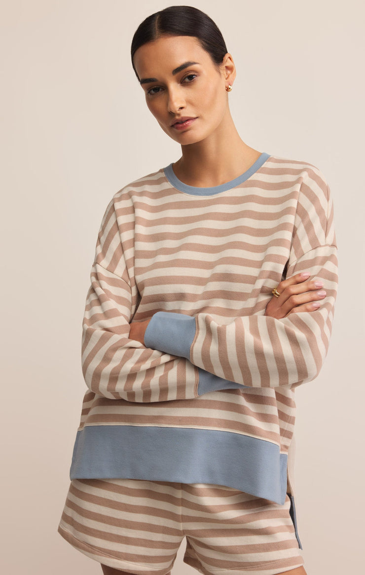 Tops Layer Up Stripe Sweatshirt Layer Up Stripe Sweatshirt