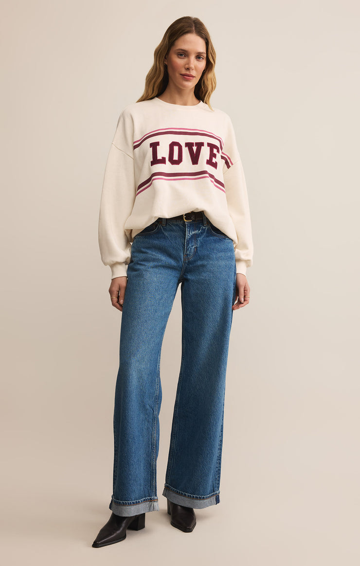 Tops Oversized Love Sweatshirt Vanilla Ice