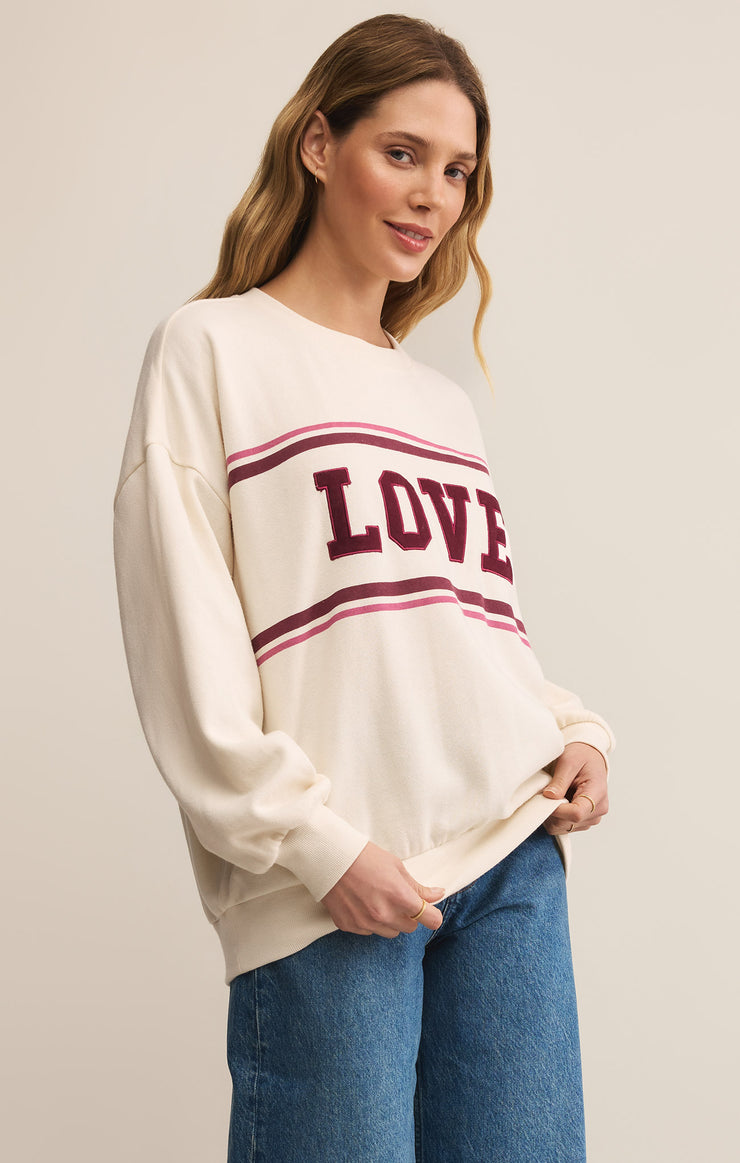 Tops Oversized Love Sweatshirt Vanilla Ice
