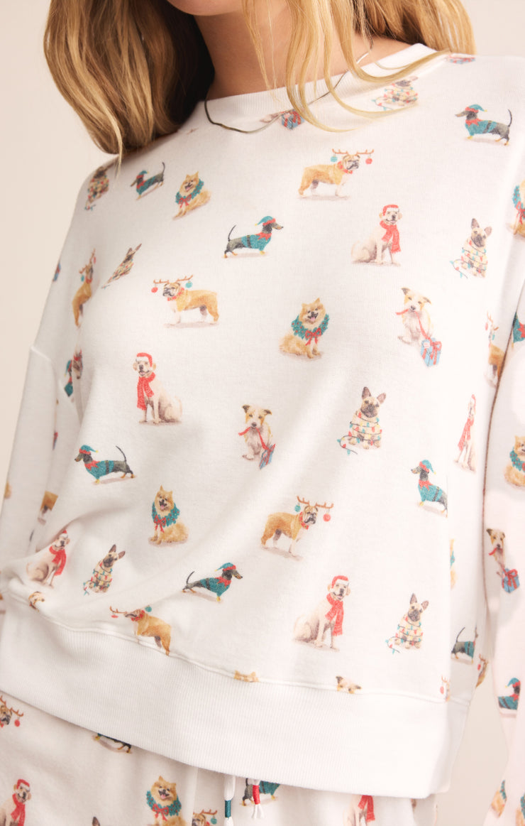 Tops Cozy Up Pup Long Sleeve Top Cozy Up Pup Long Sleeve Top