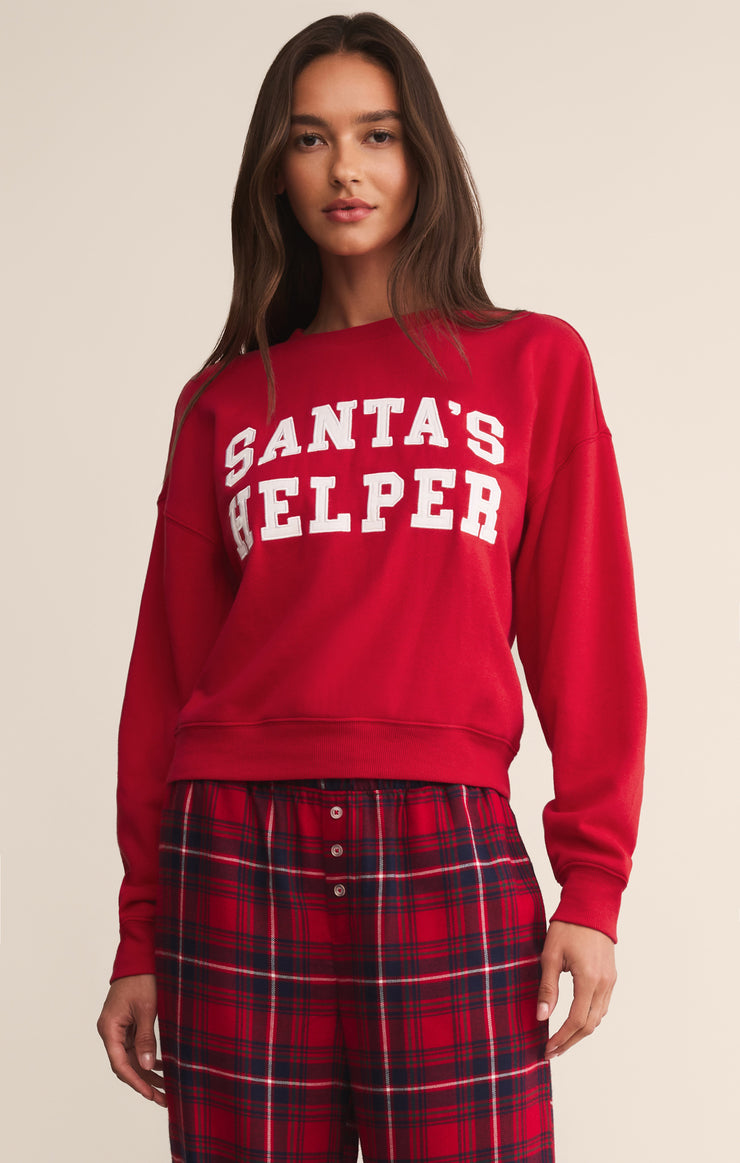 Tops Festive Holiday Sweatshirt Festive Red