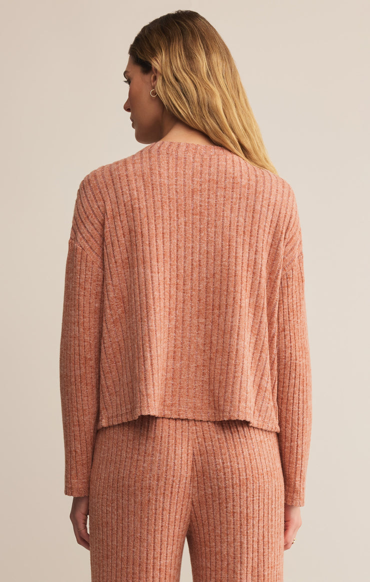 Tops Mara Silky Rib Cardigan Pumpkin Spice