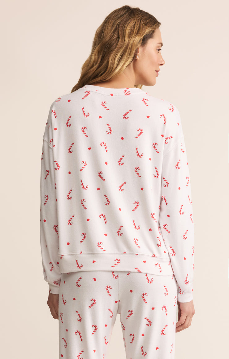 Tops Cozy Candy Cane Set White