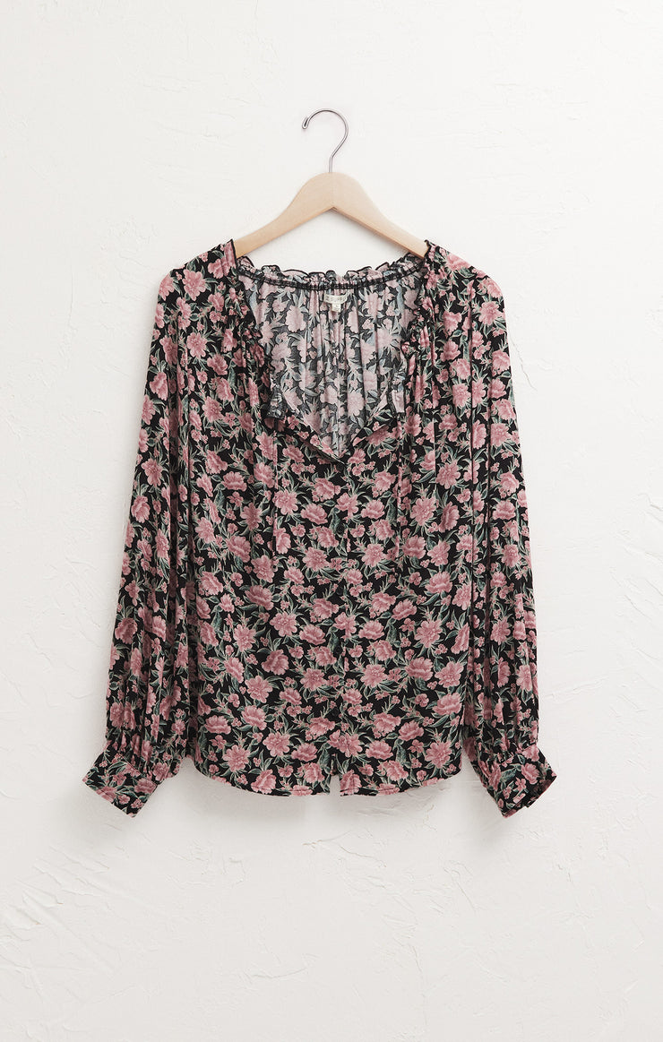 Tops Adella Floral Long Sleeve Top Misty Mauve
