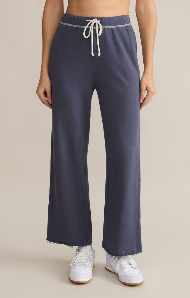 パンツ SEMICOUTURE Cotton blend trouser with striped motif Blu Blue Striped Cotton Unisex Bohemian Trousers with Pockets