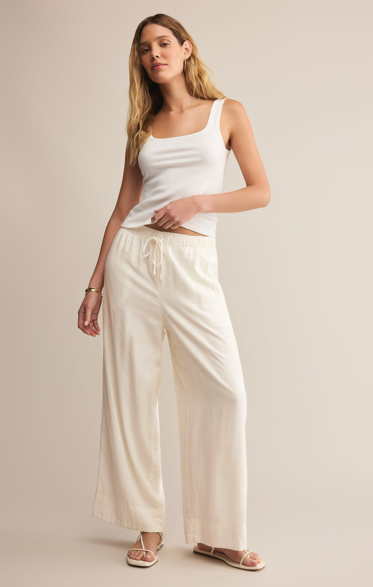 Pants Easton Textured Linen Pant White