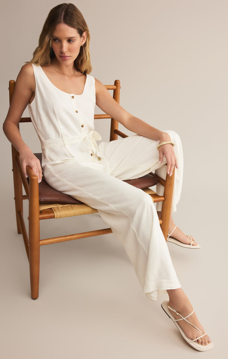 Pants Adler Linen Jumpsuit White