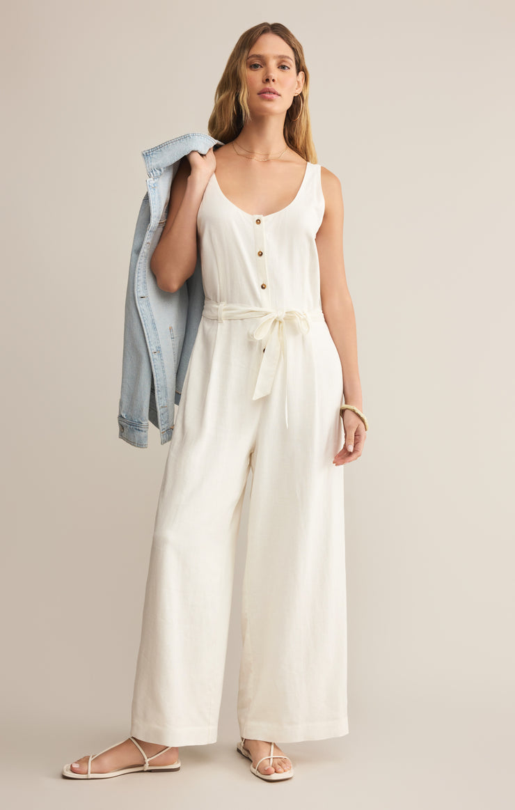 Pants Adler Linen Jumpsuit White