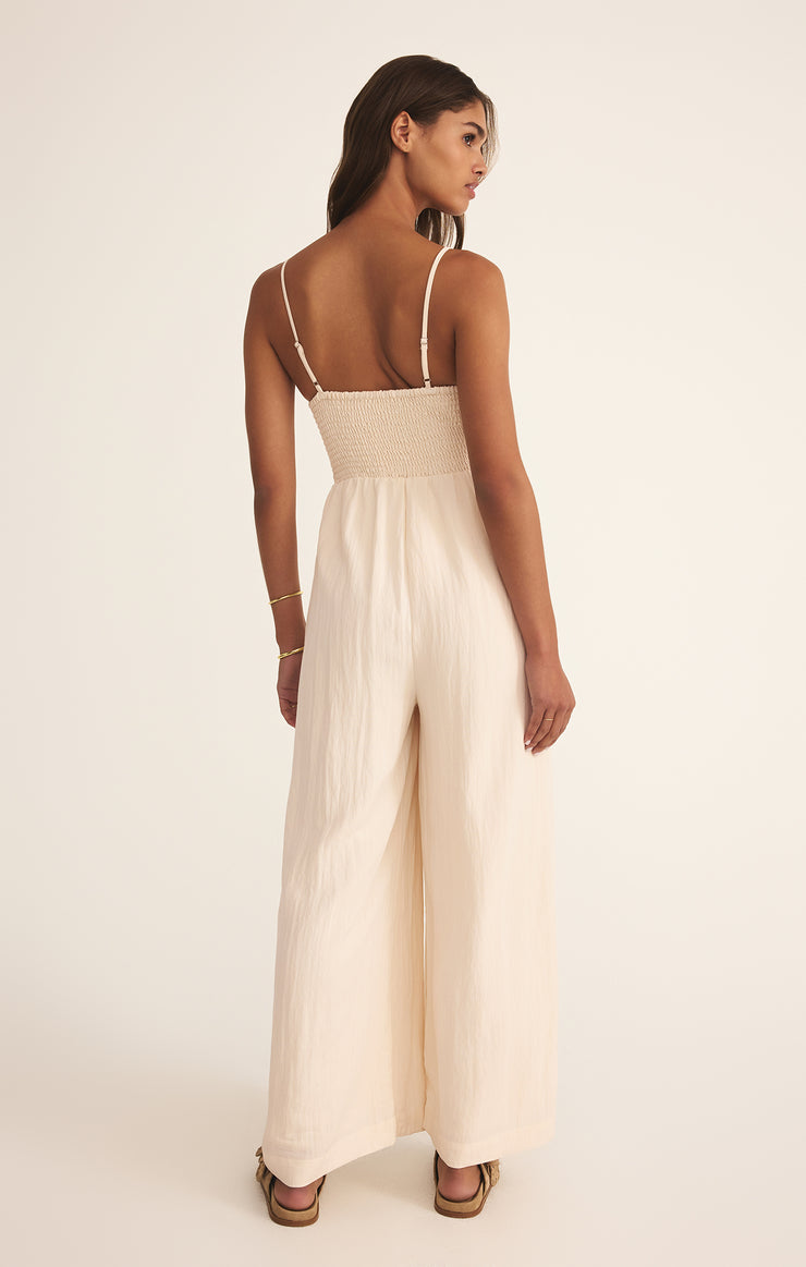 Pants Beachside Smocked Jumpsuit Sea Salt