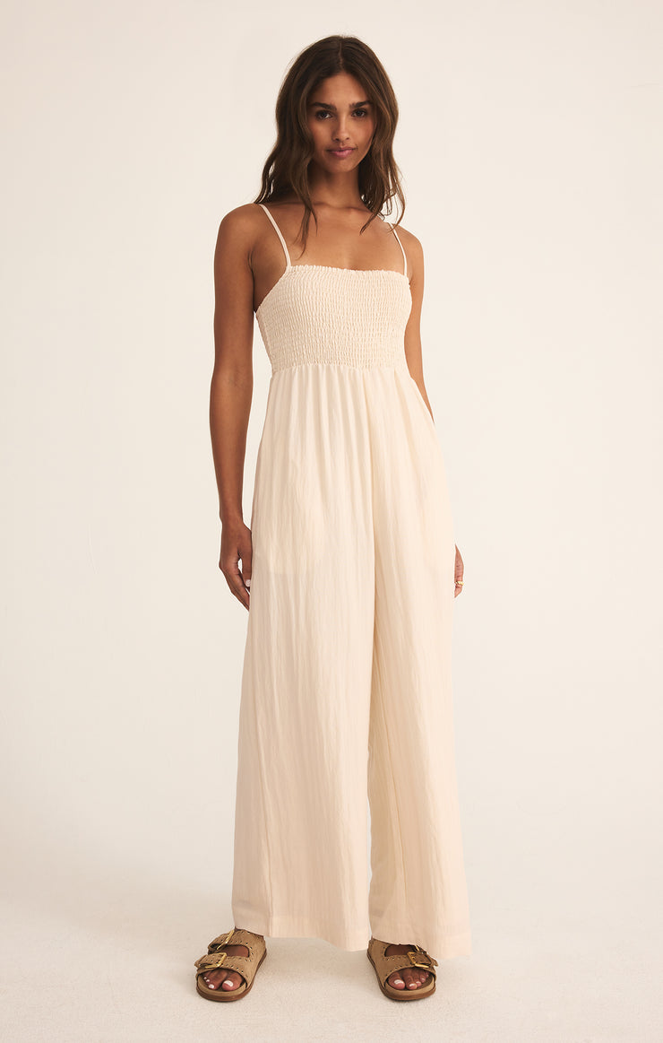 Pants Beachside Smocked Jumpsuit Sea Salt